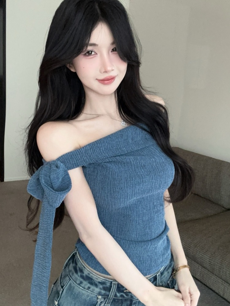 Spicy Girl One-Shoulder Tie Wa - đánh giá và giá T Shirt Tight Fit